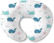 Plushii Nursing Pillow for Breastfeeding, Breathable Breast Feeding Pillow and Positioner with Removable Cover for More Support, Tummy Time and Bottle Feeding Support Pillow, Whale