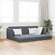 Floor Sofa Bed, Dark Grey Velvet Convertible Couch for Living Room, Modern Sleeper Seat, Versatile Lounger for Small Spaces