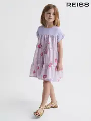 Reiss Lilac Lucie Sequin Print Tiered Dress (D39173) | $165