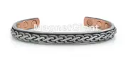 Chain - Silver plating on Solid Copper Magnetic Bangle Bracelet Cuff - BG62SB
