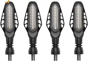 Universal Led Motorcycle Directional Indicators Turn Signals Stop Signal Light Flashing Rear Tail Brake Flasher Light DRL Lamp(4pcs Red Yellow A)