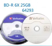 10 X Verbatim 64293 BD-R 6x 25GB Blu-ray Recordable in cake box
