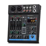 4 Channel USB Interface Mixer DJ Sound Controller Mini Mixer Professional Dig...