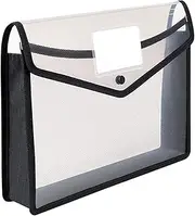 Homoyoyo Document Bag Zip Folders A4 Size Expanding File Pockets Plastic Document Folder