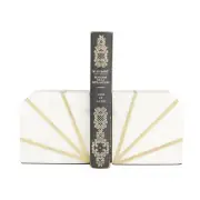 CosmoLiving by Cosmopolitan Marble Geometric Decorative Bookends 8 lbs Non Sk...
