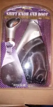 SILVER AND BLACK SHIFT KNOB AND BOOT