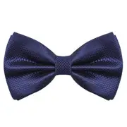 Men's Solid Formal Banded Bow Ties Pre-tied Dark Navy