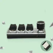 3-Key Mini Gaming Custom Programming USB Wireless Knob Keypads 2.4G Receiver