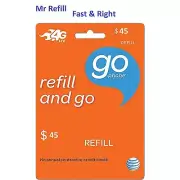 AT&T ATT GoPhone $45 Direct Refill-fast & right.Over 4200 sold! Thank you!