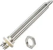 JINGERL 12v 600w 1" BSP Heating Element Tubular Electric Heater Immersion Dc Solar Water Heater Element (Color : Heater and nut, Size : 12v 600w BSP)