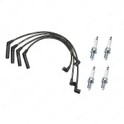 Bosch Ignition Leads +4 Denso Iridium Power Spark Plugs for Mitsubishi Lancer CB