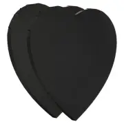 11.8" Heart Canvas Board for Painting, 2 Pcs Blank Panels, Black