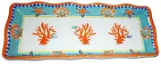 COASTAL Melamine Serving Tray ~ 14" x 6" ~ SEALIFE AND CORAL