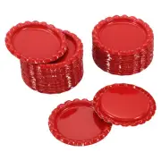 30Pcs 1" Flat Decorative Bottle Caps Craft Bottle Pendant Trays Red
