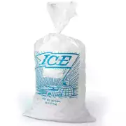 8 lb / 10 lb Crystal Clear Ice Bags with Cotton Drawstring Pick Size & Quantity
