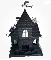 Moonlight Manor Halloween Metal Haunted House 3 Tea Light votive Holder