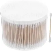 iplusmile Travel Size 500pcs Cotton Swabs Double Headed Wood Sticks Reusable for Ear Cleaning and Beauty