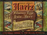 Hartz Pilsener Type Beer Label 9" x 12" Metal Sign