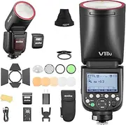 Godox V1ProS USA Version with AKR1 Kit External Flash SU-1 V1ProS U TTL Flash 2980mAh 76W Battery Flash 1/8000s HSS 1.3s Recycle Time 2.4G Wireless HSS 500 Full Power Flashes for Sony ZV-E10,α7711 etc