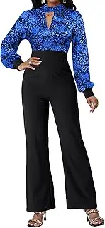 [Yiershu] Women sparkly jumpsuits Elegant Long Sleeve Long Split Pants Overlay Party Club silk jumpsuit, Sparkly Blue-a