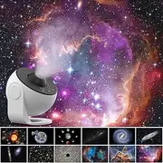 Star Projector, Home Planetarium Galaxy Projector for Bedroom, 12 in 1 Planetary System Projector, Night Light Projector for Room Decor, Kids Adults Room, Home Theater, Ceiling and Dating Use (White)