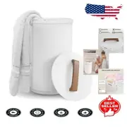 Large Heated Towel Warmer Bucket with Wood Handle - Luxurious Comfort Anytime