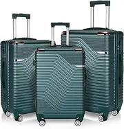[Syekcl] Premium Travel Luggage Set – Durable, Lightweight, and Stylish 3-Piece Spinner Suitcase Collection (ArmyGreen, Large)