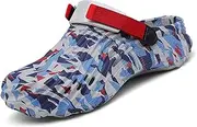 [MEIAGDT] Men's Garden Clogs with Arch Support Lightweight Slip-On Outdoor EVA Non-Slip Breathable Soft Summer Sandals Adjustable Back Strap Slippers Classic Beach Pool Vacation