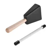 Wooden Handle Steel Cowbell Mallet W/ Stick Drum Percussion Instrument Musical