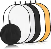 HOMOCONO Portable Photography Reflector Camera Accessory Softbox Diffuser Collapsible Oval 5 Colors