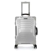 Swiss Aluminium Luggage Suitcase Lightweight with TSA locker 8 wheels 360 degree rolling HardCase SN7612A-silver