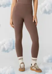 [Lorna Jane] Liberty Ankle Biter Leggings in Neutrals, Size - Large L Stone