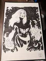 X-MEN PHOENIX! 11x17 INK ON BRISTOL! AFTER HUGHES!