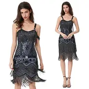 Retro Vintage Roaring 20s 1920s Above Knee Flapper Dress Cocktail Dress The Great Gatsby Flapper Girl Sequins Fringe Women's Christmas Carnival Wedding Evening