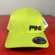 Ping Flexfit Sensorcool Golf Hat Size S/M Lime Stretch Dad Golfer Cap NWT
