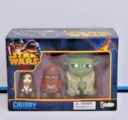 Din Yoda Mace Windu & Obi-Wan Kenobi Star Wars Chubby Stackables New in Mint Box