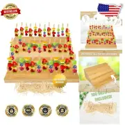 Versatile 5-Tiered Food Display Stand with 120 Bamboo Skewers - Party Essential