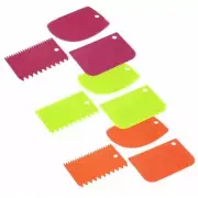 3x Plastic Dough Fondant Scraper Cake Decorating Plain Smooth Jagged Edges