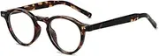 [WNCKSQ] blue light filter glasses retro women clear lens acetate round glasses frame men leopard transparent decoration