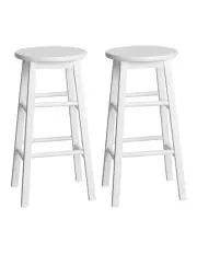 [Artiss] Marley Wooden Bar Stools in White