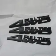 3x Black 4WD FULL TIME Matte Metal Emblem Decal Sticker Badge Utility SUV Motors