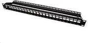 ROLINE 48.3 cm 19 Inch Keystone Patch Panel 24-Port Category 6 Shielded Black Without Module (Connectors are not Included)