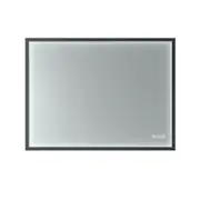 EURO MIRROR Roek Aluminium Rectangle LED Illuminated Bathroom Wall Mirror - Black