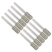 10pcs Diamond Burrs Grinding Drill Bits Rotary Tool 1/4" Shank 120 Grit