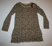 New NEXT UK Girls 4 5 Year Browns Leopard Animal Print Ruffle Hem Tunic Top