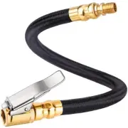 12'' Tire Inflator Extension Hose, Tyre Pump Clip-On Air Chuck Adapter for