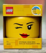 Lego Mini Head Silly Face Fun Brick Minifigure Storage Room Decor Female Girl