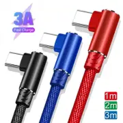 90° Degree Angled USB A to Type C Charger Cable For Samsung S24 S23 A55 A15 A35