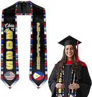 [Gautamy] Country Flag Graduation Stole Sash 72Inch, Flag Graduation Sash Class of 2025 Gifts, Philippines