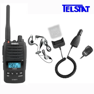 Uniden UH850 UHF CB Radio 5 Watt Waterproof Handheld with ACC850 Accessory pack